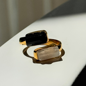 CLEAR ENERGY RING Selenit und Turmalin