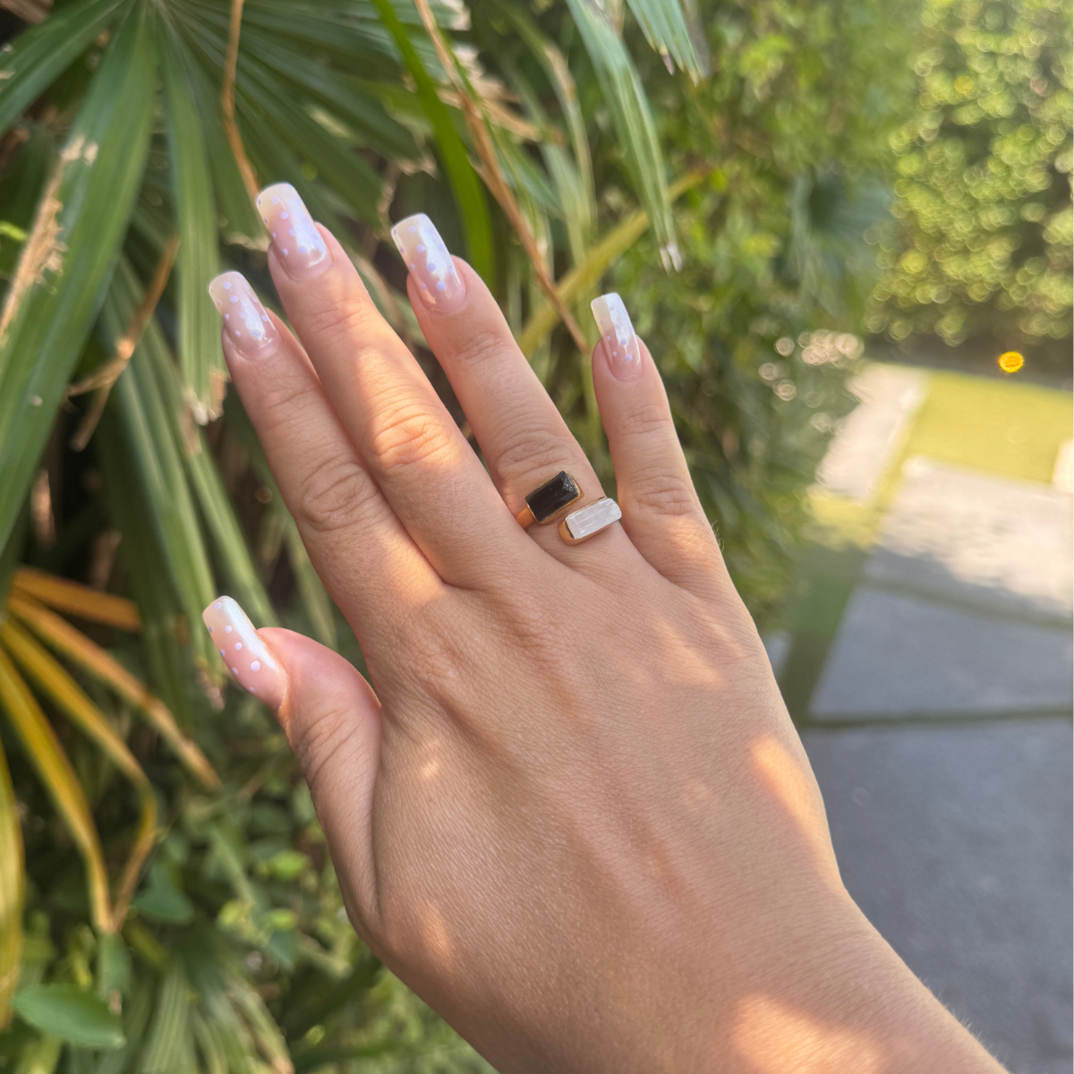 CLEAR ENERGY RING Selenit und Turmalin