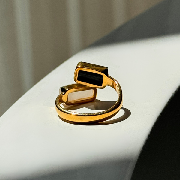 CLEAR ENERGY RING Selenit und Turmalin