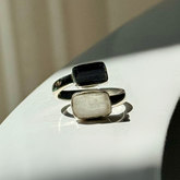 CLEAR ENERGY RING Selenit und Turmalin