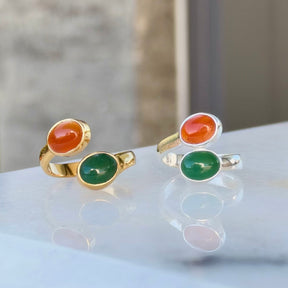MANIFEST ENERGY RING Karneol und Aventurin