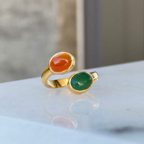 MANIFEST ENERGY RING Karneol und Aventurin