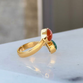 MANIFEST ENERGY RING Karneol und Aventurin