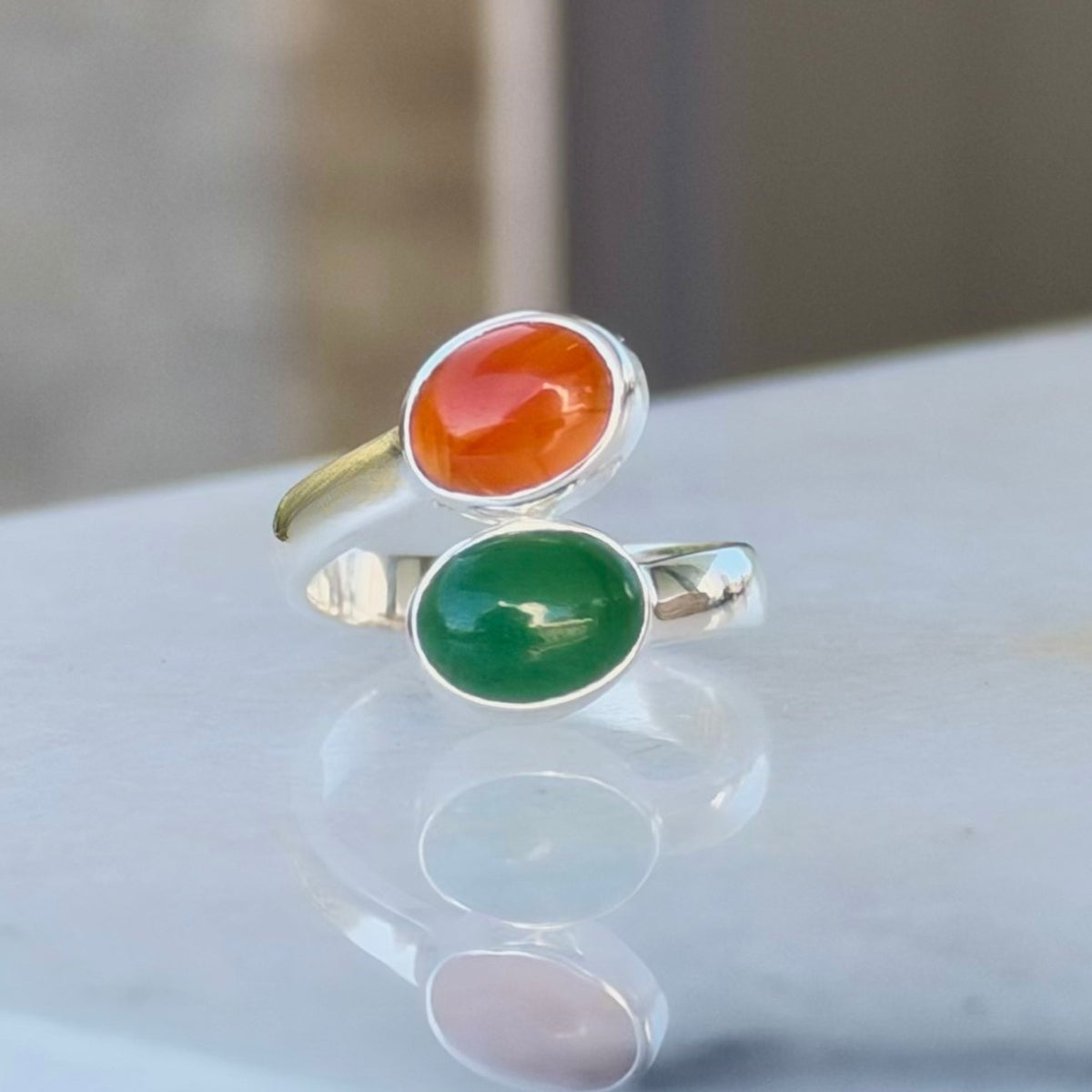 MANIFEST ENERGY RING Karneol und Aventurin