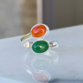 MANIFEST ENERGY RING Karneol und Aventurin