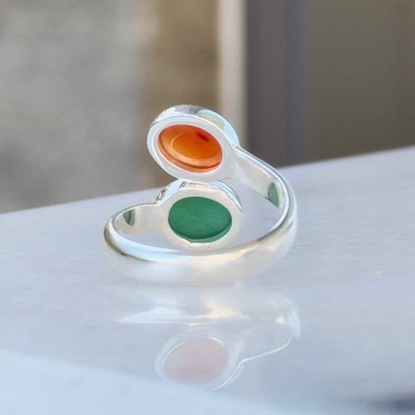 MANIFEST ENERGY RING Karneol und Aventurin