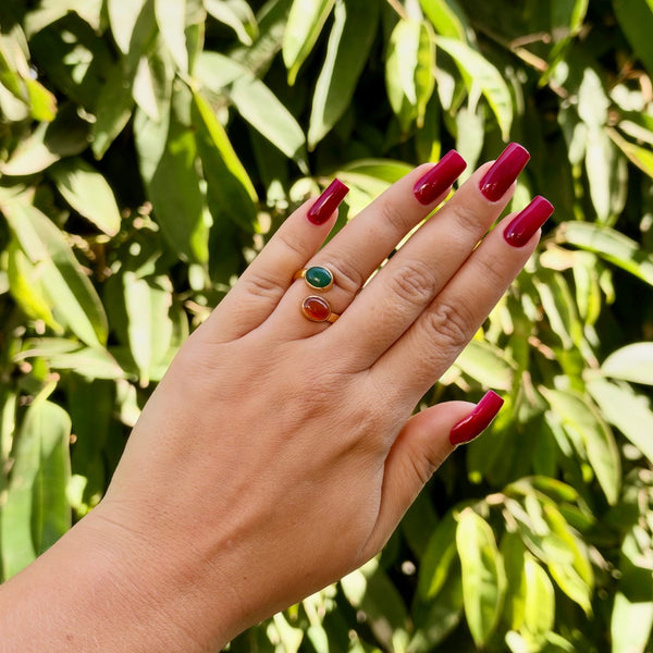 MANIFEST ENERGY RING Karneol und Aventurin