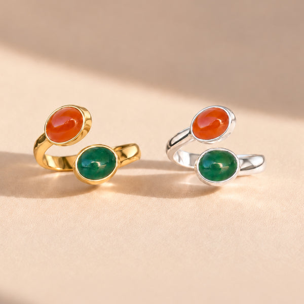 MANIFEST ENERGY RING Karneol und Aventurin