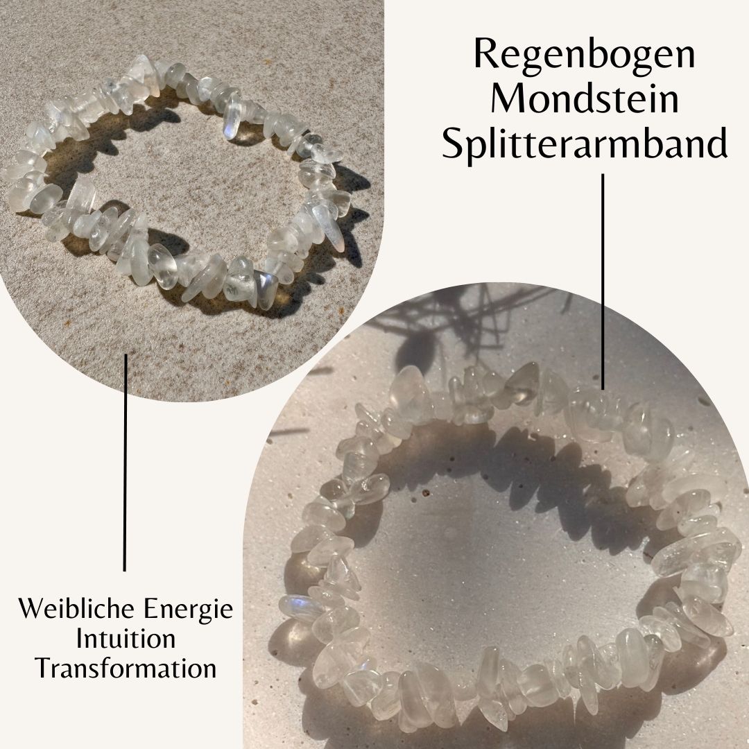 MOONSTONE ENERGY | Regenbogen Mondstein Splitterarmband