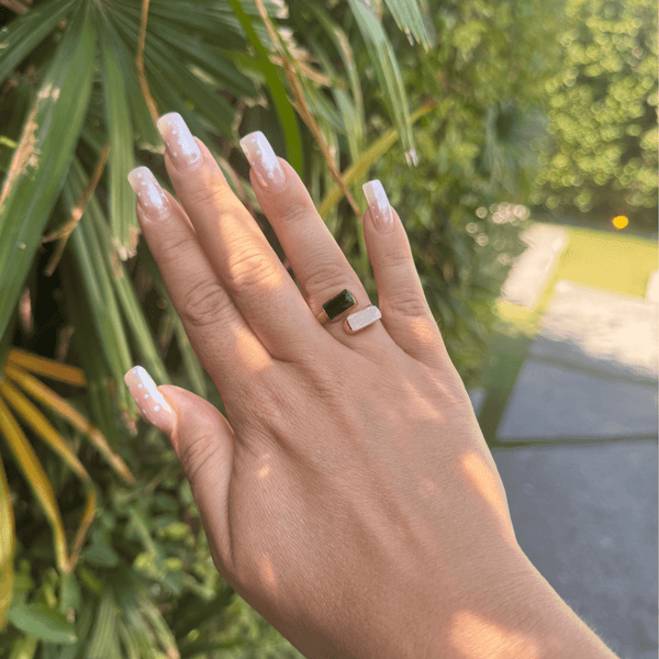 CLEAR ENERGY RING Selenit und Turmalin - That Spiritual Shop
