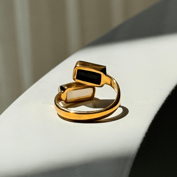 CLEAR ENERGY RING Selenit und Turmalin - That Spiritual Shop