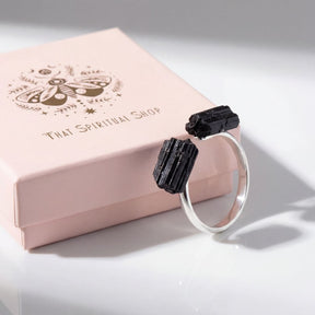 PROTECTION TURMALIN RING 925 SILBER - That Spiritual Shop